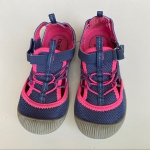 EUC OSH KOSH GIRLS SZ 11 PINK BLUE TRAIL SANDALS